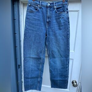 Everlane The Way High Jean Distressed straight leg organic cotton jeans